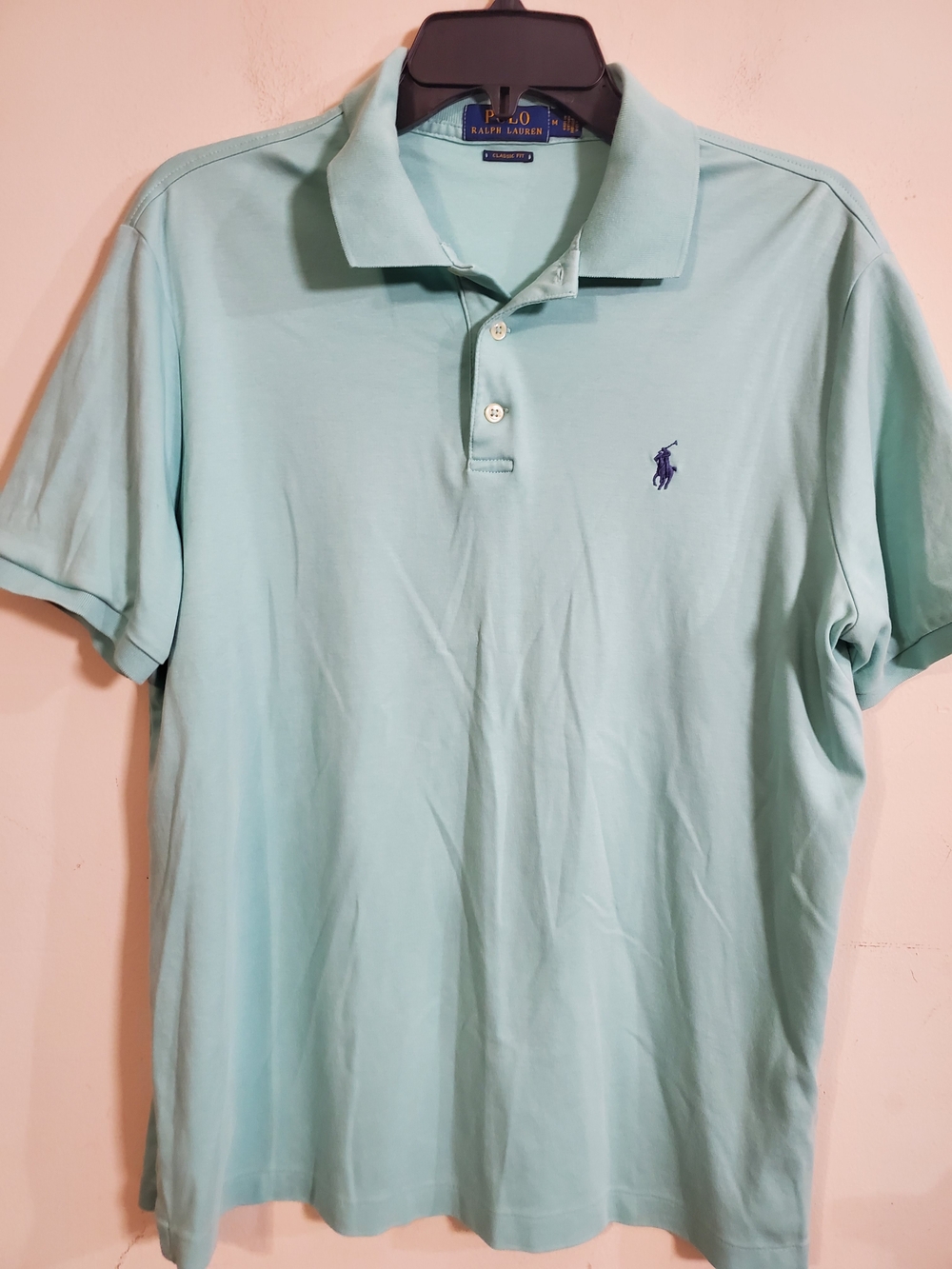 Polo by Ralph Lauren Men's Light Mint Short Sleeve Polo Shirt Classic Fit Medium